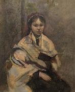 Jean-Baptiste Camille Corot Jeune fille assise un livre a la main France oil painting artist